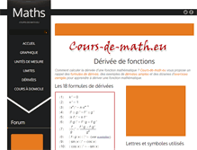 Tablet Screenshot of derivee.cours-de-math.eu