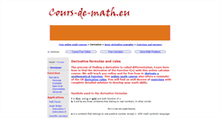 Desktop Screenshot of derivative-functions.cours-de-math.eu